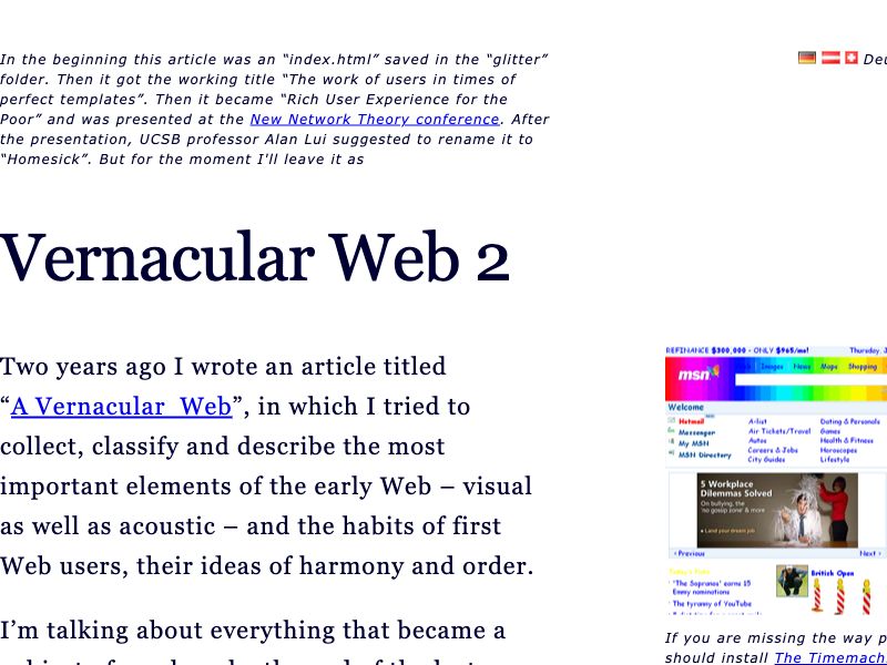 vernacular web,web, reading