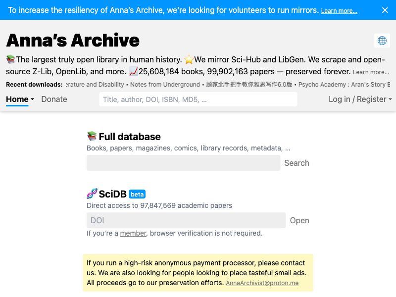 Annas-archive,Open library, index, archive