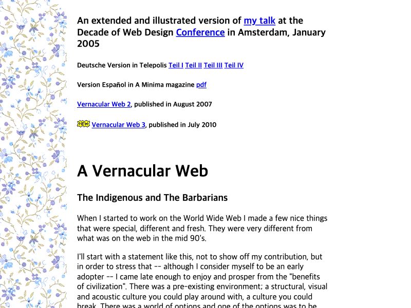vernacular web,web, reading