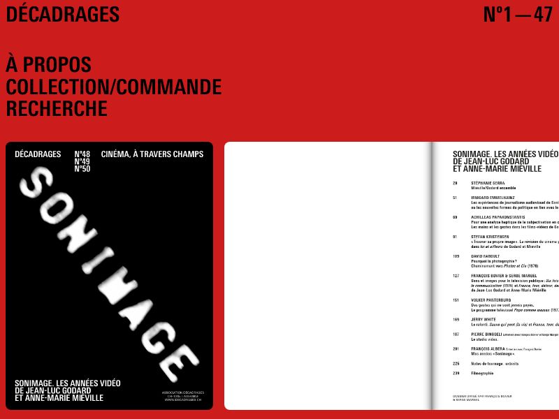 Decadrages,archive / Design / index / book
