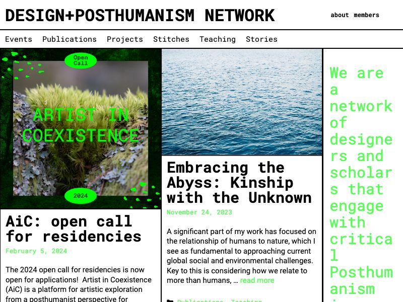 Desgin+Post human network,design practices / design education / design research