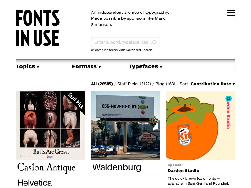 Font in use,font archive design