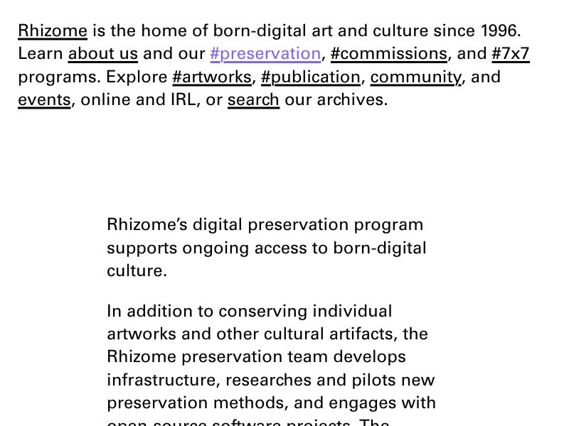 Rhizome,web / archive