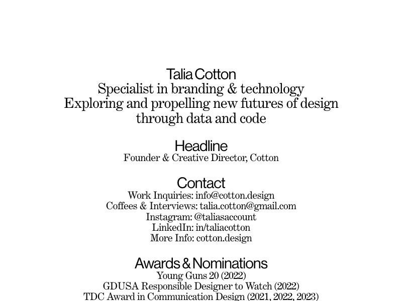 Talia cotton,web desinger