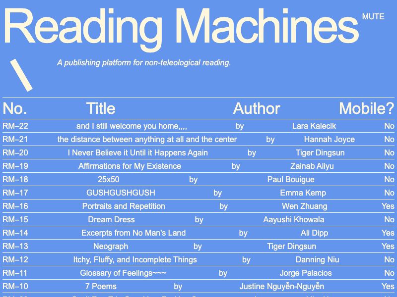 Reading Machine,book in website, archive