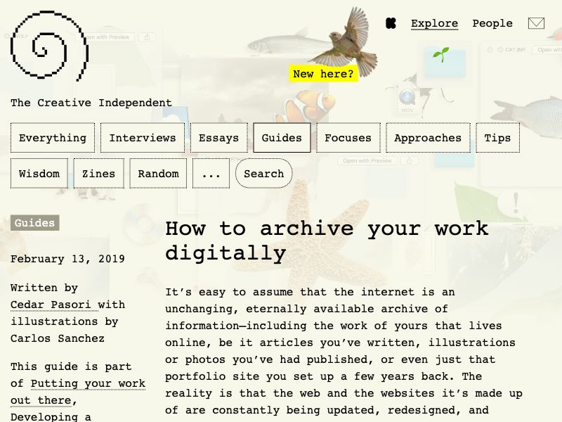 The creative independent,archive