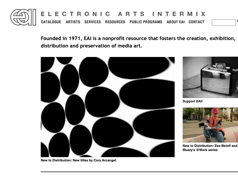 Electronic Arts Intermix,creation / exhibition / distribution and preservation of media art